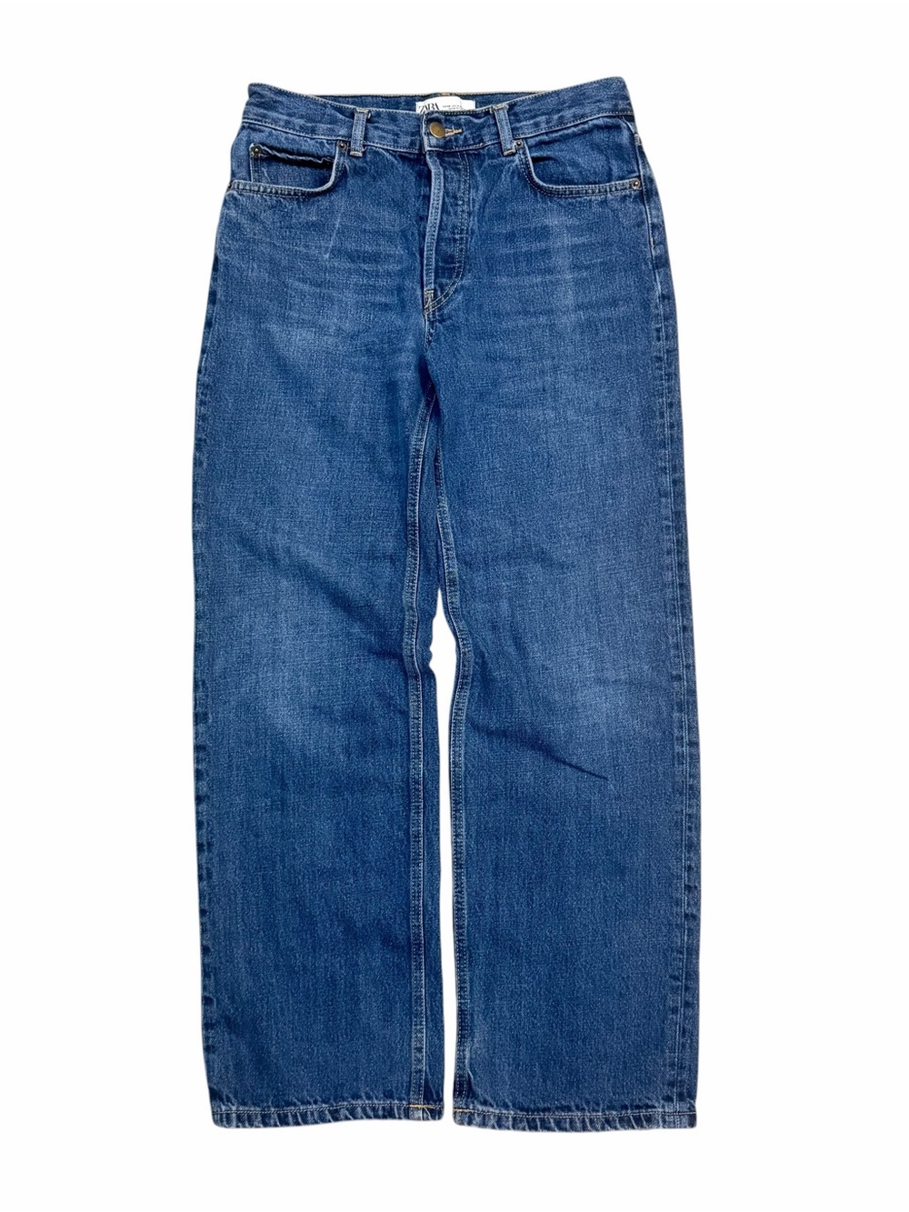 Zara High Rise Wide Leg Button Fly Jeans Size 4
